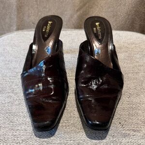 Liz Claiborne Dark Brown Leather Mules
